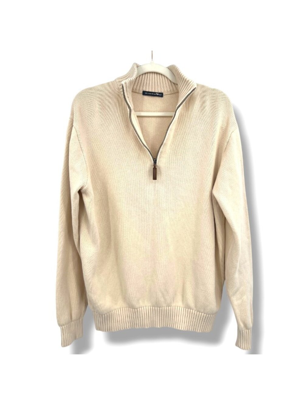 Brandy Melville Aleah Half-Zip Cotton Sweater Cream Size Medium Preppy Casual